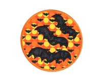 Bats Circle Sew or Iron on Halloween Patch - Sew Lucky Embroidery