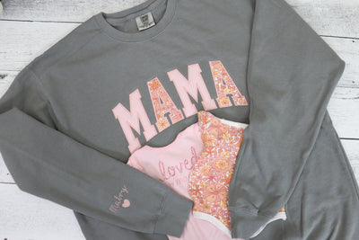 Personalized Mama Embroidered Sweatshirt - Baby Clothes Inside! - Mama Shirt - Mom Shirt