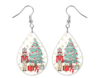 Nutcracker Gold Snowflakes Christmas Earrings or Necklace Set - Sew Lucky Embroidery