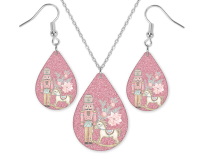 Pink Nutcracker Christmas Earrings or Necklace Set