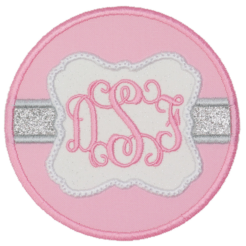 Pretty Monogram Personalized Monogram Patch for Girls Embroidered Circle Patch Custom Name Iron On or Sew On for Backpacks and Gifts - Sew Lucky Embroidery