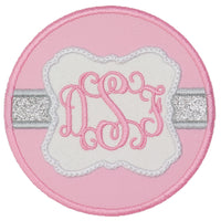 Pretty Monogram Personalized Monogram Patch for Girls Embroidered Circle Patch Custom Name Iron On or Sew On for Backpacks and Gifts - Sew Lucky Embroidery