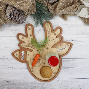 Personalized Wood Santa Tray in Reindeer Version - Sew Lucky Embroidery