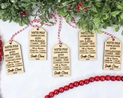Wood Personalized Stocking & Gift Tag