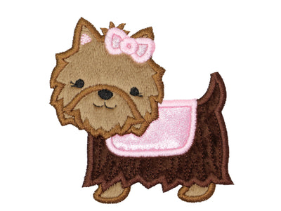 Yorkie Puppy Sew or Iron on Embroidered Patch