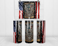 2nd Amendment 20 oz insulated tumbler with lid and straw - Sew Lucky Embroidery