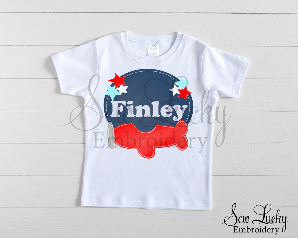 Airplane Personalized Shirt - Sew Lucky Embroidery