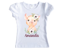 Baby Pig Personalized Short or Long Sleeves Shirt - Sew Lucky Embroidery