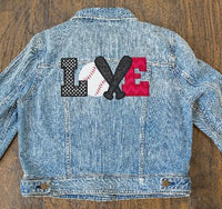 Baseball LOVE Patch - Sew Lucky Embroidery