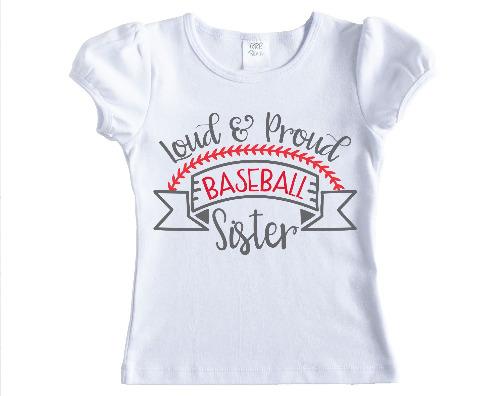 Baseball Sister Girls Shirt - Sew Lucky Embroidery