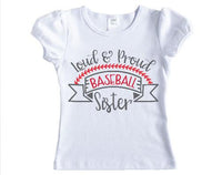 Baseball Sister Girls Shirt - Sew Lucky Embroidery