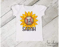Baseball Sunflower Girls Personalized Printed Shirt