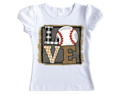 Girls Baseball Love on dark background Shirt
