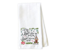 Blessed Waffle Weave Microfiber Kitchen Towel - Sew Lucky Embroidery