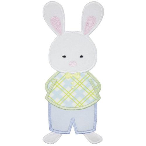 Boy Bunny Rabbit Patch - Sew Lucky Embroidery