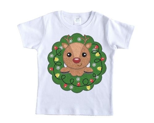 Boy Christmas Wreath Printed Shirt