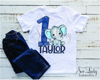 Boys Baby Elephant Birthday Printable Shirt