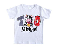 Boys Farm Cow Personalized Birthday Shirt