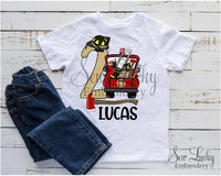 Boys Firefighter Birthday Printed Shirt