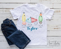 Boys Fishing Trio Personalized Printed Shirt