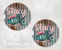 Cactus Metal Personalized Sand Stone Car Coasters