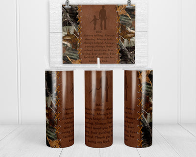 Camo Dad 20 oz insulated tumbler with lid and straw