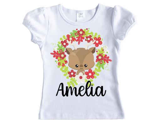 Cartoon Christmas Deer Personalized Shirt