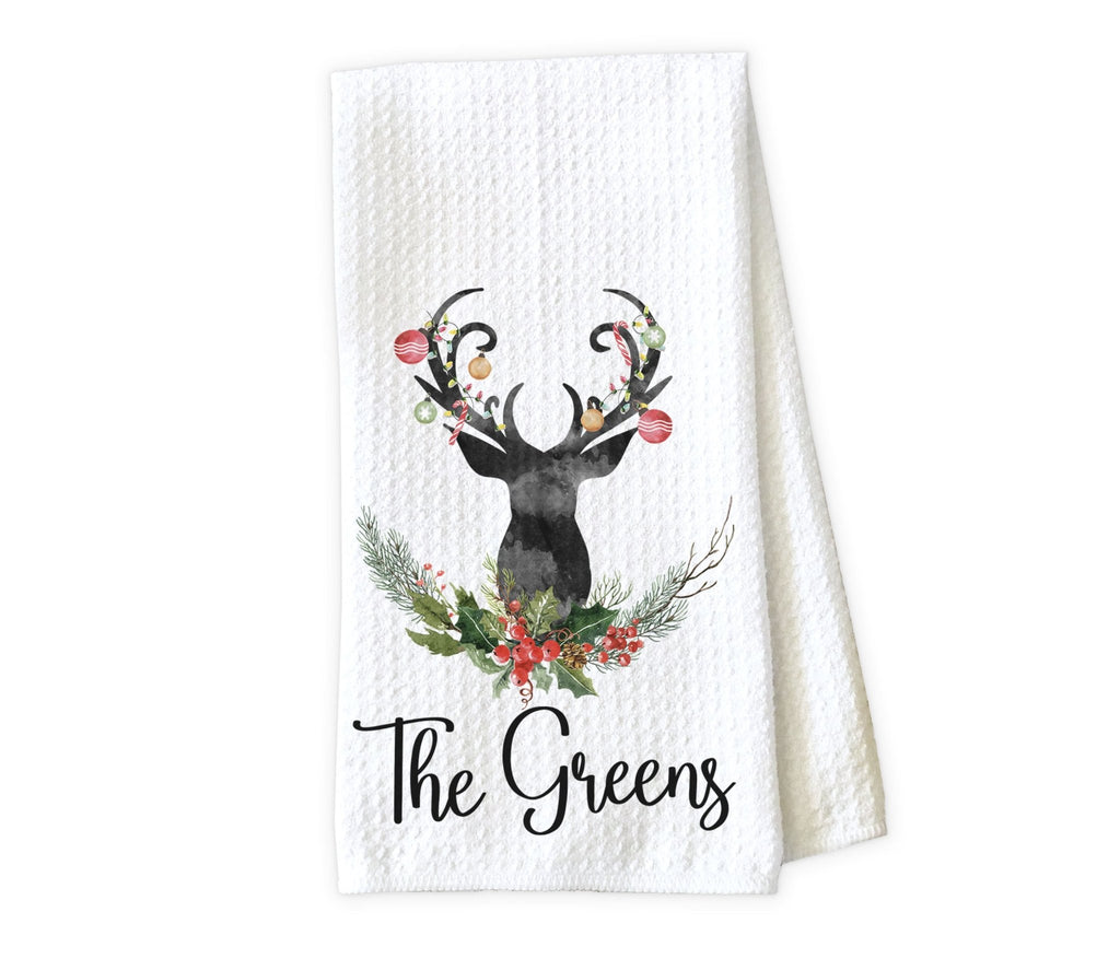 Christmas Deer Personalized Kitchen Towel