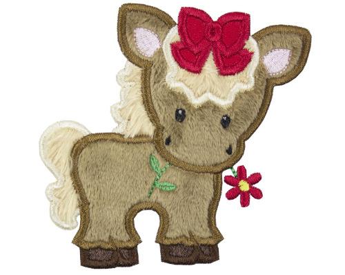 Cute Girl Horse Patch - Sew Lucky Embroidery