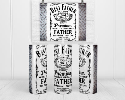 Dad Number 1 Forever 20 oz insulated tumbler with lid and straw
