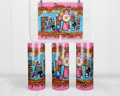 Easter Faith with Cross Religious 20 oz insulated tumbler with lid and straw