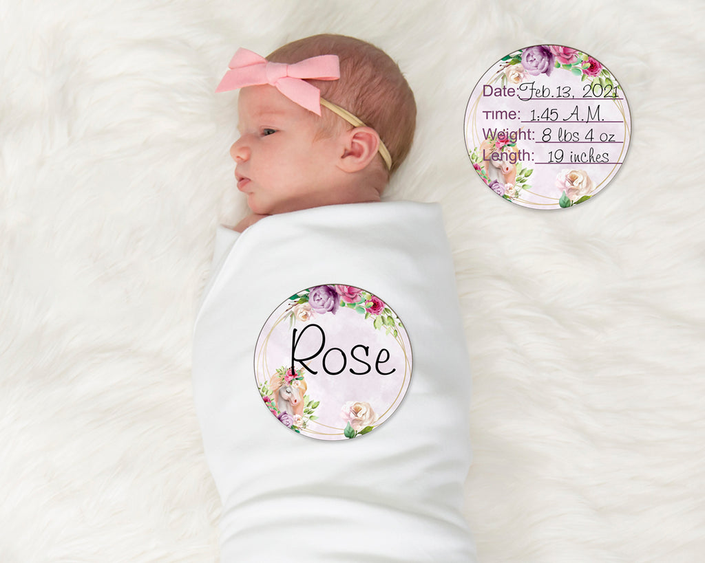 Unicorn Baby Milestones Gift Set