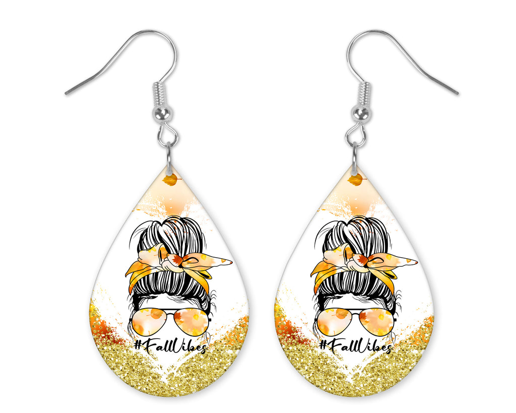 Fall Vibes Handmade Wood Earrings - Sew Lucky Embroidery
