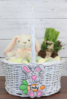 Bunny Easter Basket Tag in Boy or Girl - Sew Lucky Embroidery
