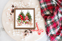 Gnome Christmas Sign with Reindeer - Sew Lucky Embroidery