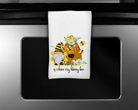 Gnome is Where My Honey Bee Waffle Weave Microfiber Kitchen Towel - Sew Lucky Embroidery