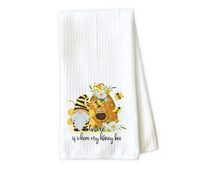 Gnome is Where My Honey Bee Waffle Weave Microfiber Kitchen Towel - Sew Lucky Embroidery