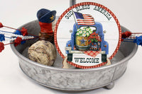 God Bless America Truck Tier Tray Sign and Stand - Sew Lucky Embroidery
