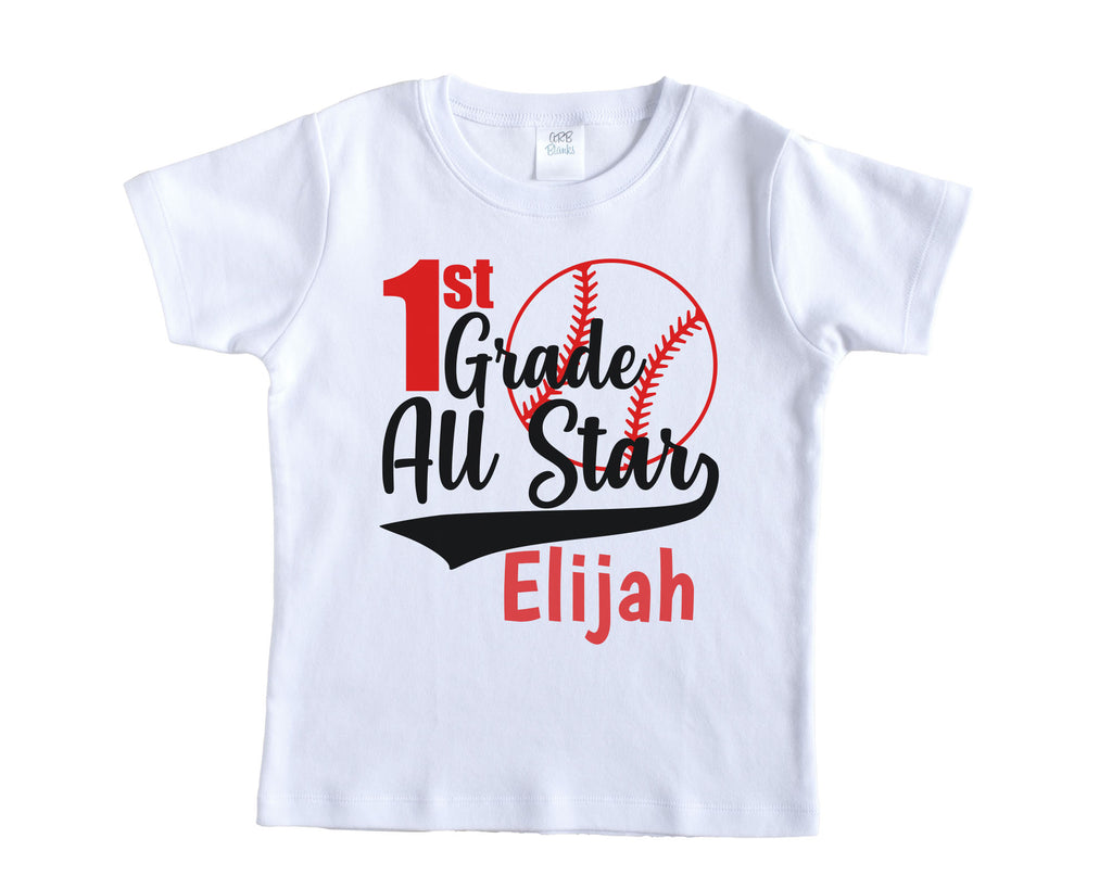 Grade All Star Back to School Personalized Shirt - Sew Lucky Embroidery