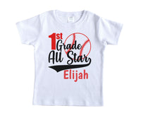 Grade All Star Back to School Personalized Shirt - Sew Lucky Embroidery