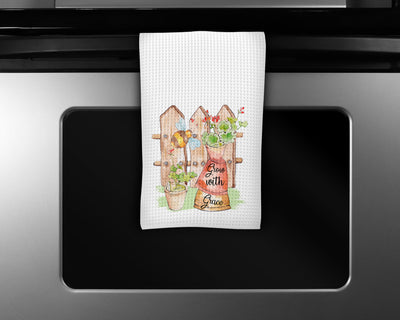 Grow with Grace Waffle Weave Microfiber Kitchen Towel