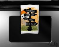 Halloween Signs Kitchen Waffel Weave Microfiber Towel - Sew Lucky Embroidery