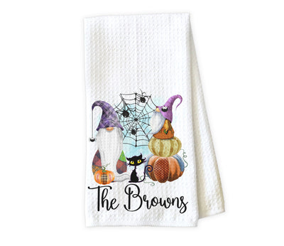 Halloween Gnomes Personalized Waffle Weave Microfiber Kitchen Towel