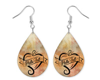 Hello Fall Teardrop Earrings - Sew Lucky Embroidery