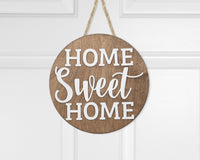 Home Sweet Home Wood Door Hanger Sign - Sew Lucky Embroidery