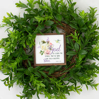 John 3:16 Tier Tray Sign in Wreath