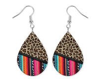 Leopard Serape Earrings - Sew Lucky Embroidery