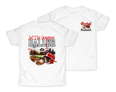 Little League Baller Baseball Personalized Short or Long Sleeves Shirt