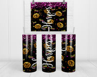 Love and Glitter Personalized 20 oz insulated tumbler with lid and straw - Sew Lucky Embroidery