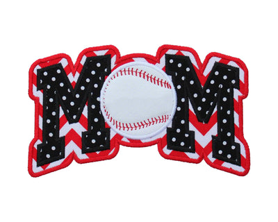 Baseball MOM Sew or Iron on Embroidered Patch